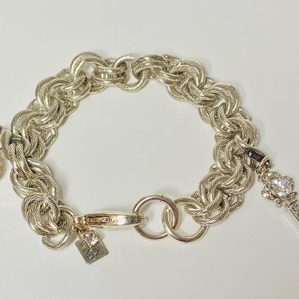 John Wind Double Chain Charm Bracelet
